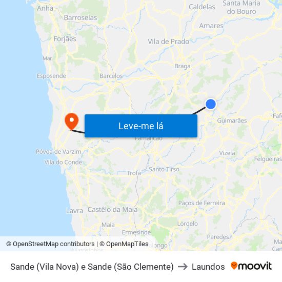 Sande (Vila Nova) e Sande (São Clemente) to Laundos map