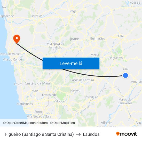 Figueiró (Santiago e Santa Cristina) to Laundos map