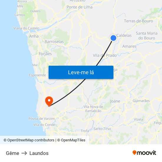 Gême to Laundos map