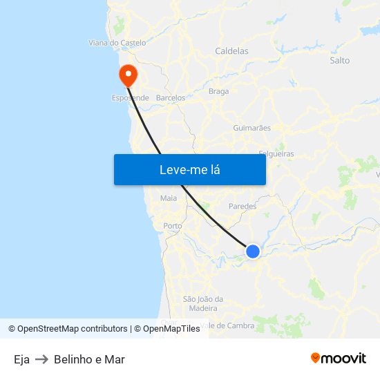 Eja to Belinho e Mar map