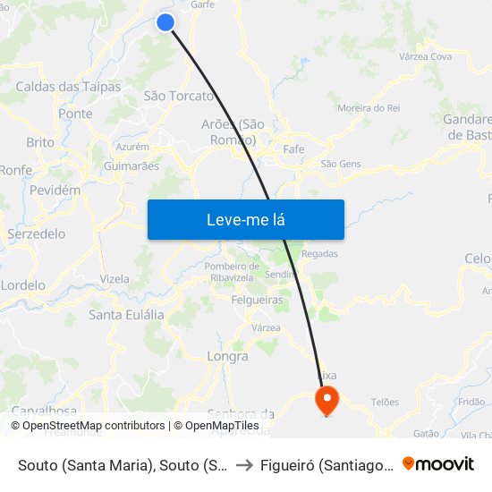 Souto (Santa Maria), Souto (São Salvador) e Gondomar to Figueiró (Santiago e Santa Cristina) map