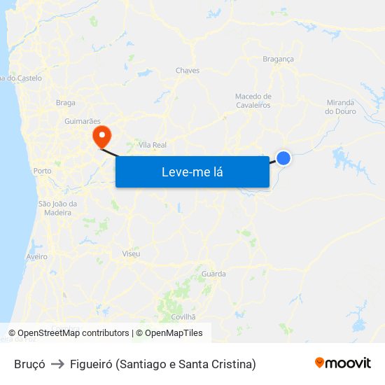 Bruçó to Figueiró (Santiago e Santa Cristina) map
