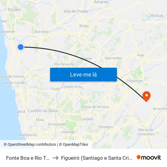 Fonte Boa e Rio Tinto to Figueiró (Santiago e Santa Cristina) map