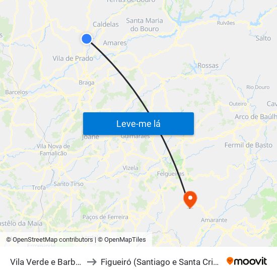 Vila Verde e Barbudo to Figueiró (Santiago e Santa Cristina) map