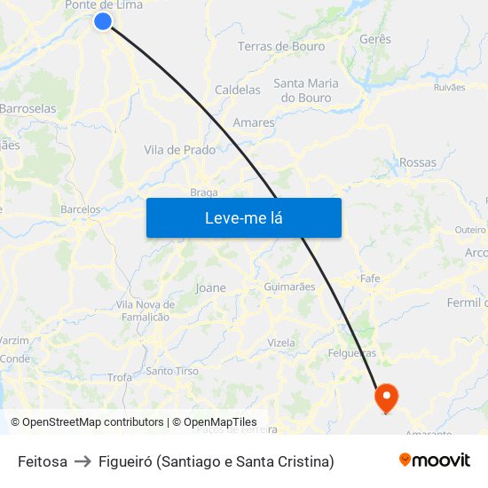 Feitosa to Figueiró (Santiago e Santa Cristina) map