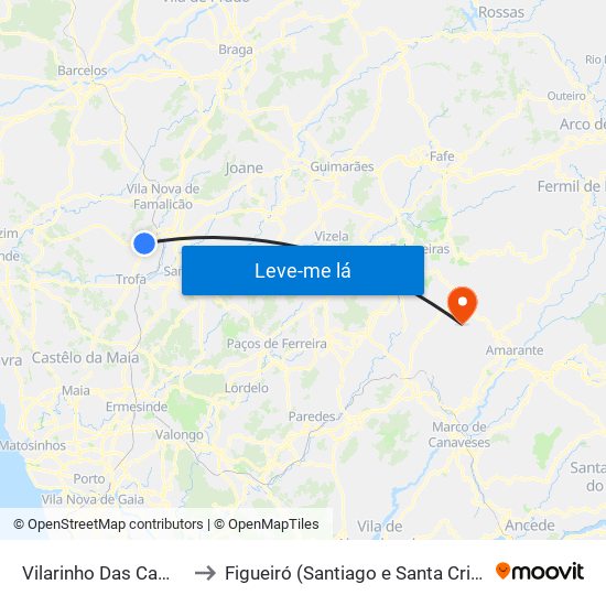 Vilarinho Das Cambas to Figueiró (Santiago e Santa Cristina) map