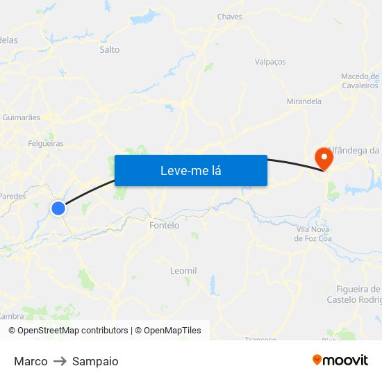Marco to Sampaio map