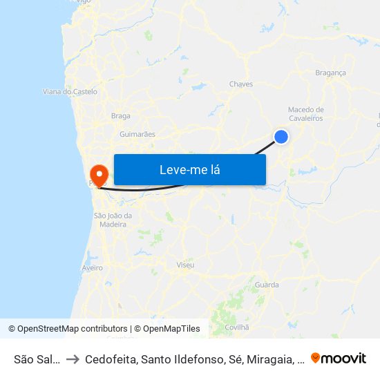 São Salvador to Cedofeita, Santo Ildefonso, Sé, Miragaia, São Nicolau e Vitória map