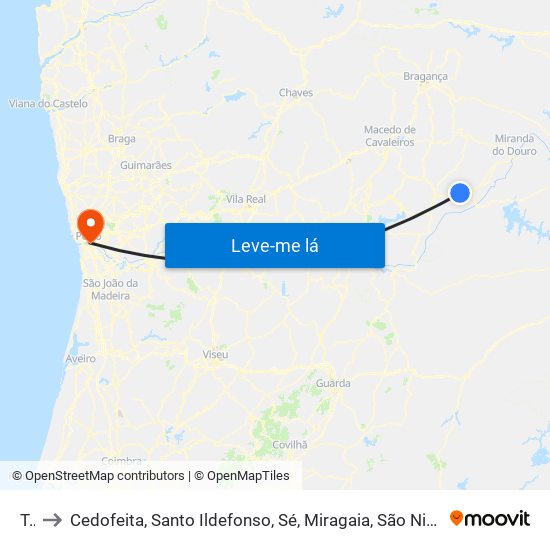 Tó to Cedofeita, Santo Ildefonso, Sé, Miragaia, São Nicolau e Vitória map