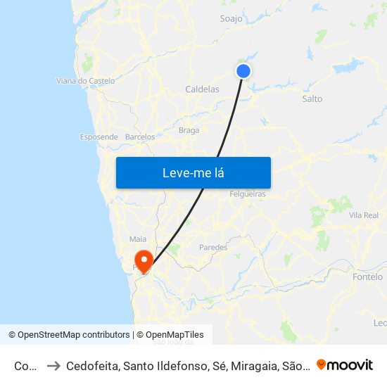 Covide to Cedofeita, Santo Ildefonso, Sé, Miragaia, São Nicolau e Vitória map