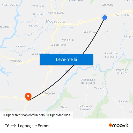 Tó to Lagoaça e Fornos map