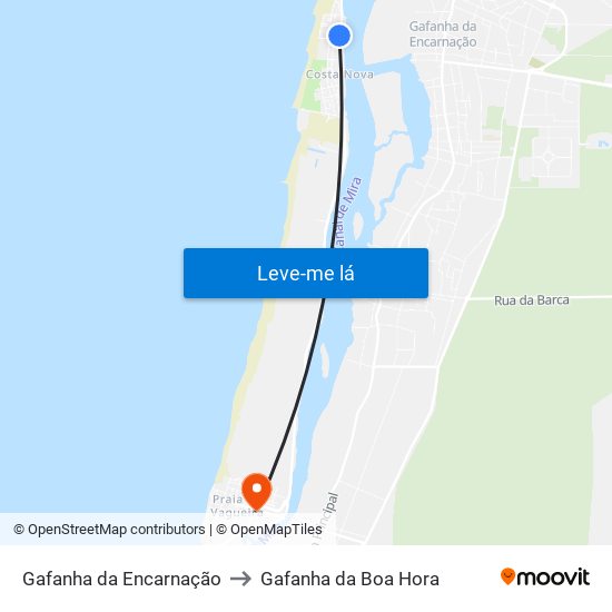 Gafanha da Encarnação to Gafanha da Boa Hora map