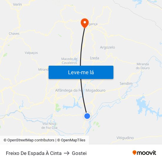 Freixo De Espada À Cinta to Gostei map