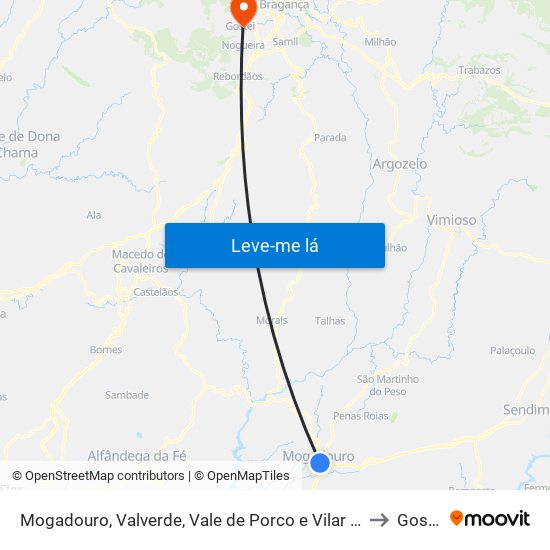 Mogadouro, Valverde, Vale de Porco e Vilar de Rei to Gostei map