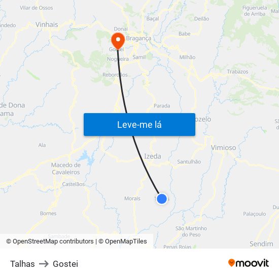 Talhas to Gostei map