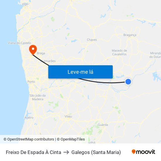 Freixo De Espada À Cinta to Galegos (Santa Maria) map