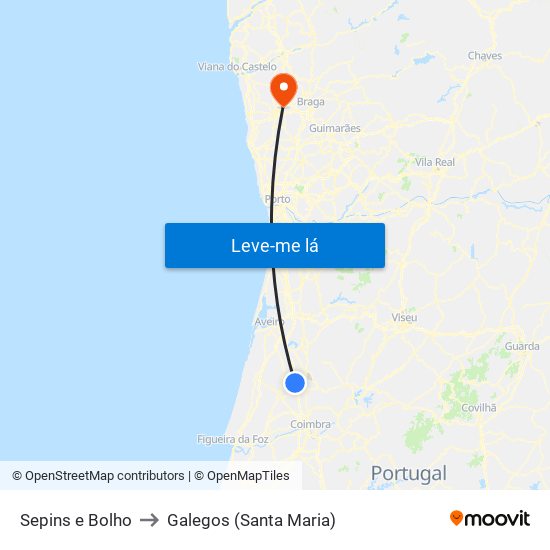 Sepins e Bolho to Galegos (Santa Maria) map