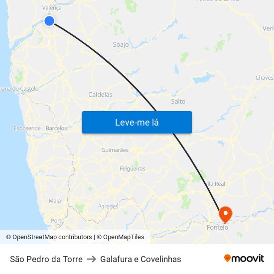 São Pedro da Torre to Galafura e Covelinhas map