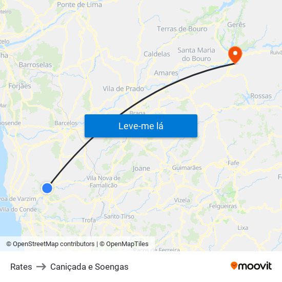 Rates to Caniçada e Soengas map