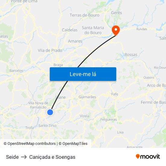 Seide to Caniçada e Soengas map