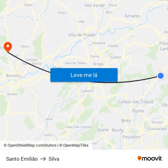 Santo Emilião to Silva map