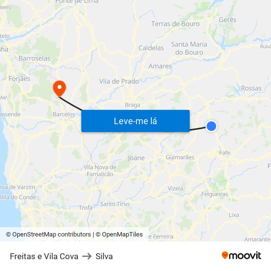 Freitas e Vila Cova to Silva map