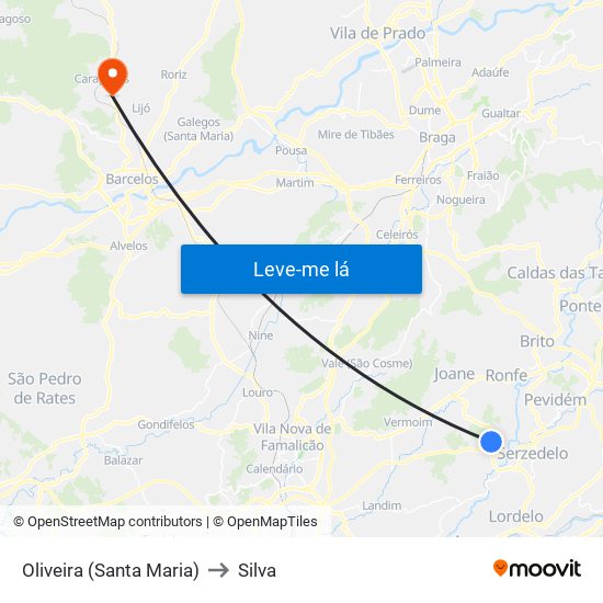 Oliveira (Santa Maria) to Silva map