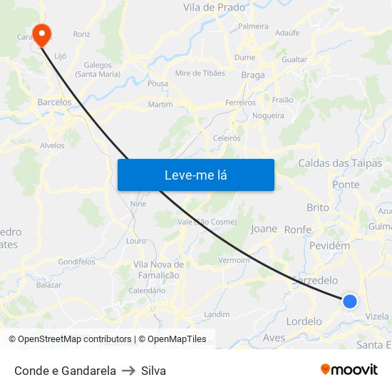 Conde e Gandarela to Silva map