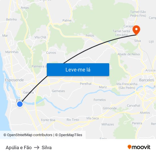 Apúlia e Fão to Silva map