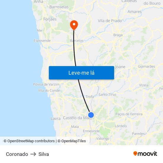 Coronado to Silva map