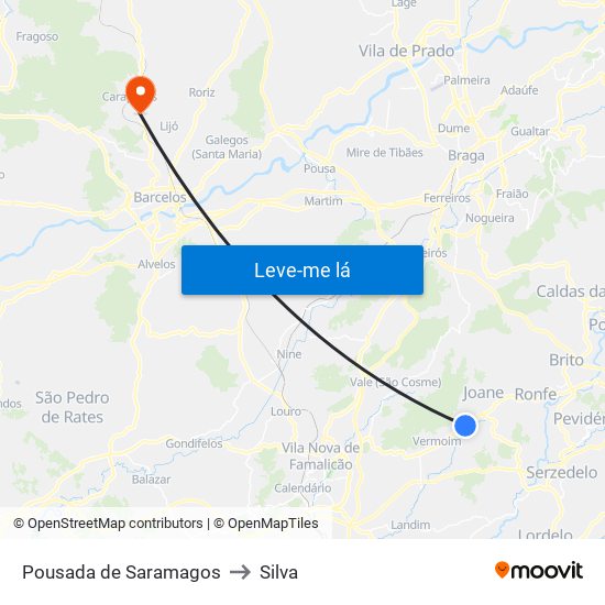 Pousada de Saramagos to Silva map