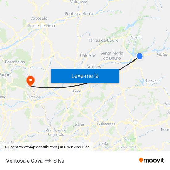 Ventosa e Cova to Silva map