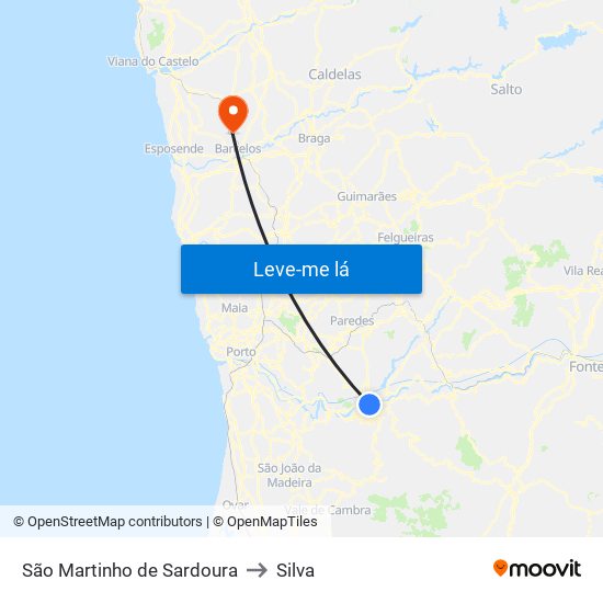 São Martinho de Sardoura to Silva map