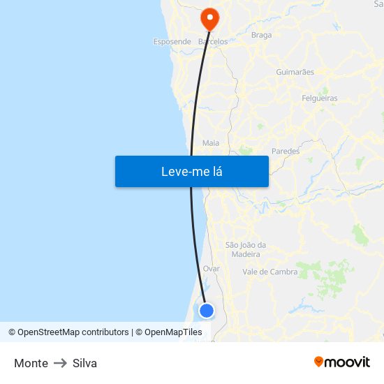 Monte to Silva map