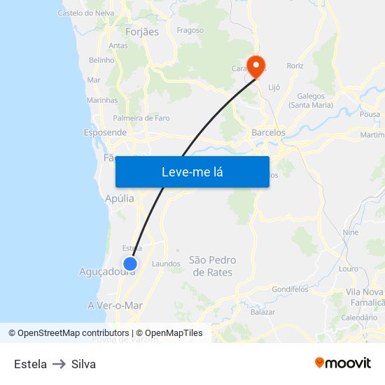Estela to Silva map
