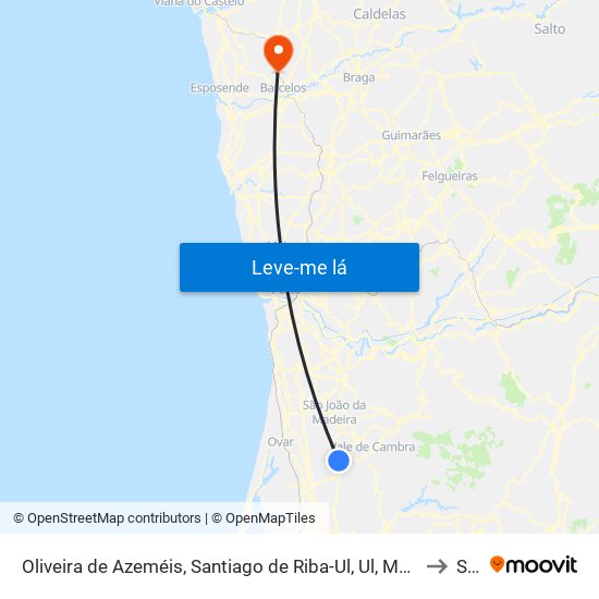 Oliveira de Azeméis, Santiago de Riba-Ul, Ul, Macinhata da Seixa e Madail to Silva map