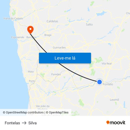 Fontelas to Silva map