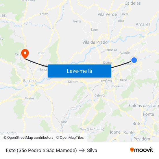 Este (São Pedro e São Mamede) to Silva map