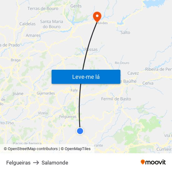 Felgueiras to Salamonde map