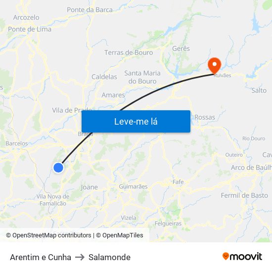 Arentim e Cunha to Salamonde map