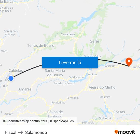 Fiscal to Salamonde map