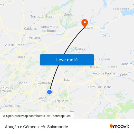 Abação e Gémeos to Salamonde map