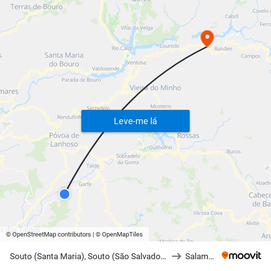 Souto (Santa Maria), Souto (São Salvador) e Gondomar to Salamonde map