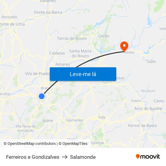 Ferreiros e Gondizalves to Salamonde map