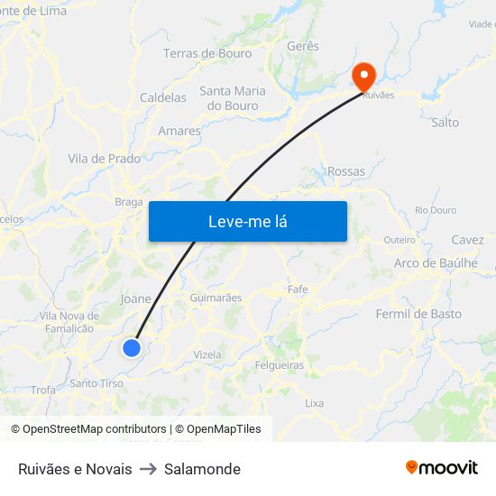 Ruivães e Novais to Salamonde map