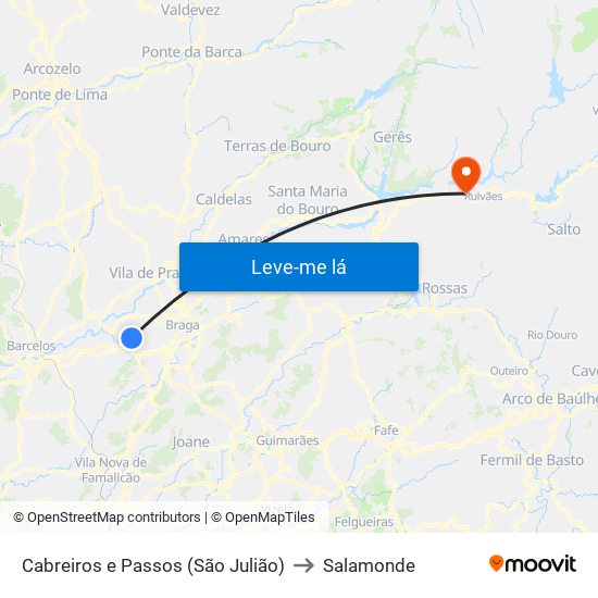 Cabreiros e Passos (São Julião) to Salamonde map