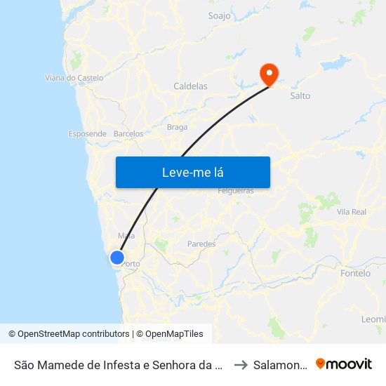 São Mamede de Infesta e Senhora da Hora to Salamonde map