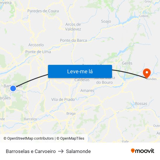 Barroselas e Carvoeiro to Salamonde map