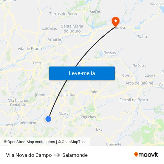 Vila Nova do Campo to Salamonde map