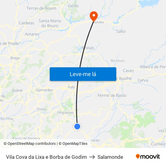 Vila Cova da Lixa e Borba de Godim to Salamonde map